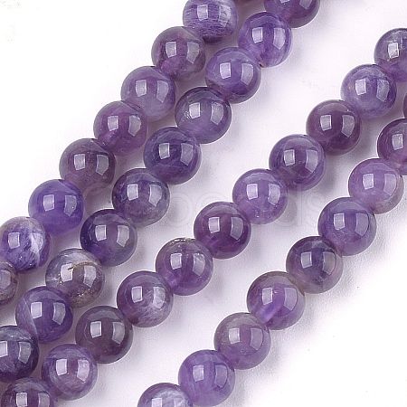 Natural Amethyst Beads Strands G-S333-6mm-020-1