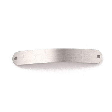Non-Tarnish 304 Stainless Steel Brushed Curved Rectangle Connector Charms STAS-R222-03P-1