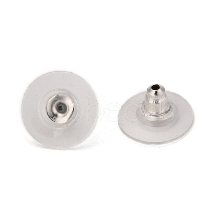 Brass Bullet Clutch Bullet Clutch Earring Backs with Pad KK-C3213-S-1