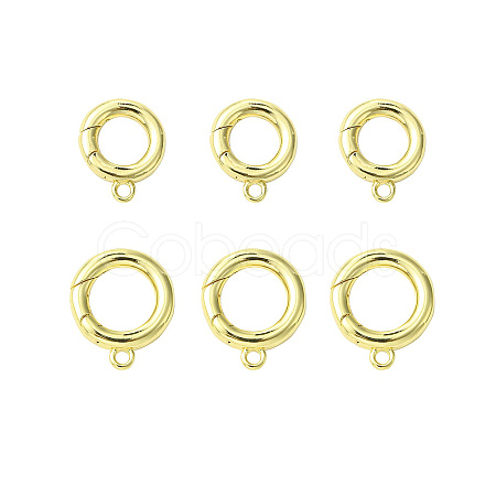 6Pcs 2 Styles Rack Plating Brass Spring Gate Clasps KK-CJ0002-61-1
