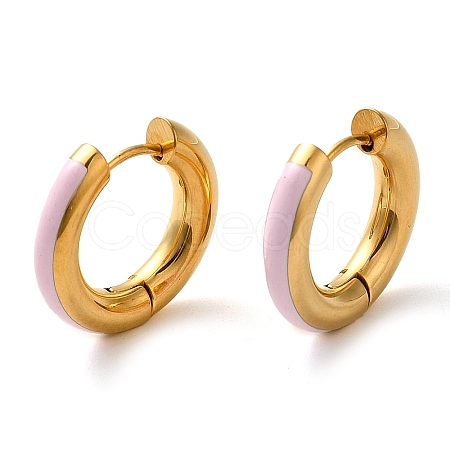 Real 18K Gold Plated 304 Stainless Steel Hoop Earrings UA1409-4-1