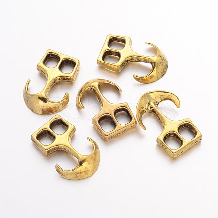 Tibetan Style Alloy Hook Clasps TIBEP-35682-AG-NR-1