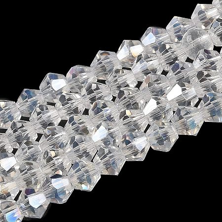 Transparent Electroplate Glass Beads Strands GLAA-F029-2mm-A13-1