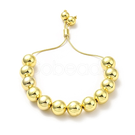 Rack Plating Brass Round Bead Slider Bracelets for Women BJEW-M232-01G-E-1