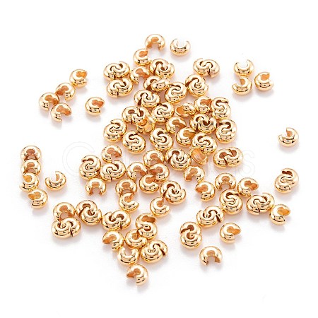 Brass Crimp Beads Covers X-KK-F824-036B-G-1