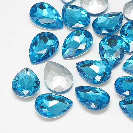 Pointed Back Glass Rhinestone Cabochons RGLA-T081-7x10mm-12-1