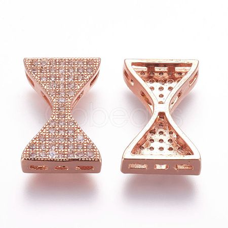 Brass Micro Pave Cubic Zirconia Pendants ZIRC-G092-20RG-1