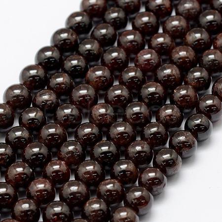 Natural Garnet Beads Strands G-P322-25-6mm-1
