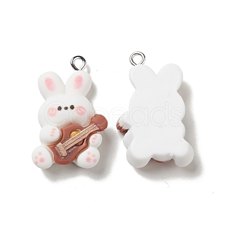 Music Theme Opaque Resin Pendants X-RESI-E024-06P-02-1
