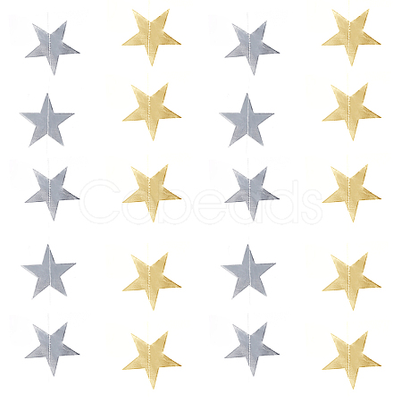 Hanging Paper Star AJEW-PH0017-15-1
