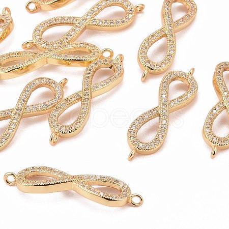 Brass Micro Pave Grade AAA Cubic Zirconia Links ZIRC-O009-09G-NR-1