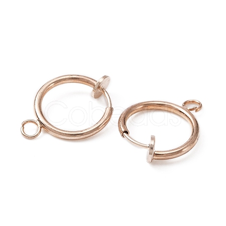 Brass Clip-on Earring Findings FIND-WH0044-27RG-1