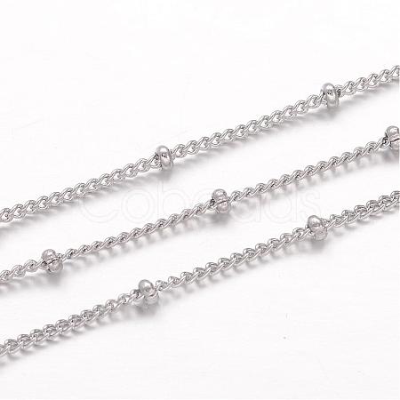 Tarnish Resistant 304 Stainless Steel Curb Chains CHS-K004-12P-0.4mm-1