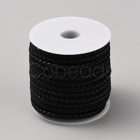 10M Round Braided PU Leather Cord OCOR-WH0093-07-1