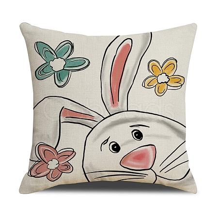 Easter Theme Linen Throw Pillow Covers AJEW-H146-01A-1