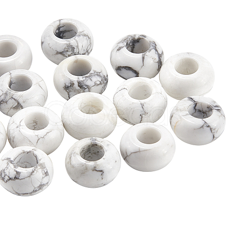 20Pcs Natural Howlite European Beads G-SP0001-01B-07-1