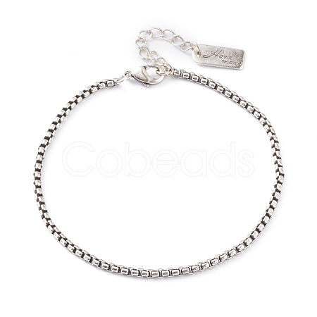 Brass Box Chain Bracelets BJEW-H537-04P-1