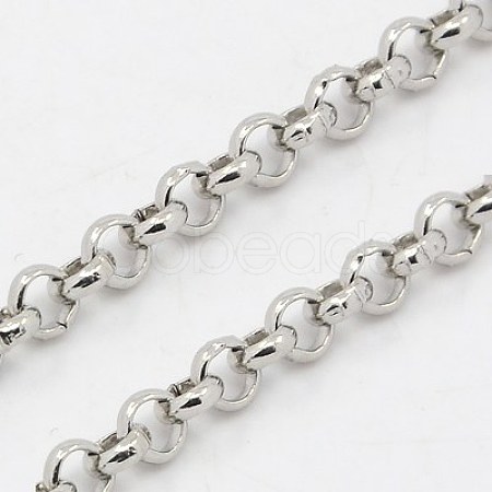 Tarnish Resistant 304 Stainless Steel Rolo Chains CHS-K001-99B-1