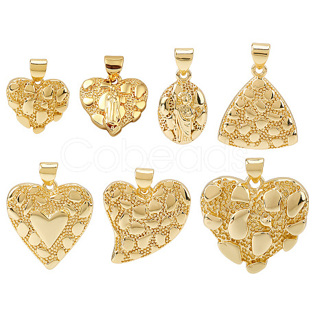 7Pcs 7 Styles Brass Pendants KK-PH0014-74-1