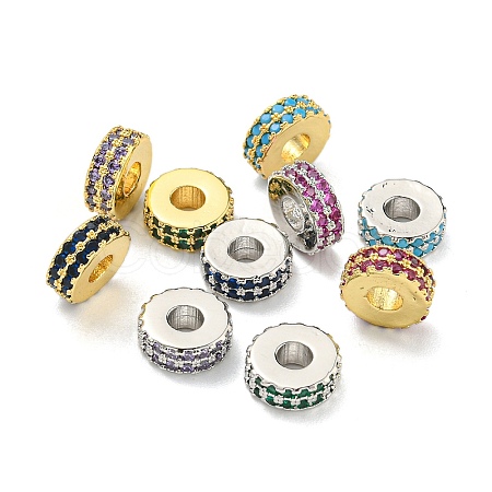 Rack Plating Brass with Cubic Zirconia Beads KK-B091-04A-1