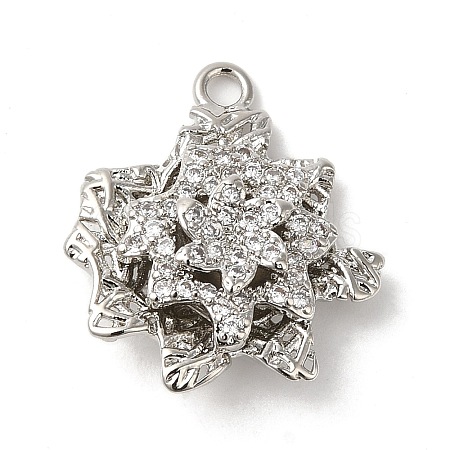 Rack Plating Brass Cubic Zirconia Pendants KK-M267-01P-1