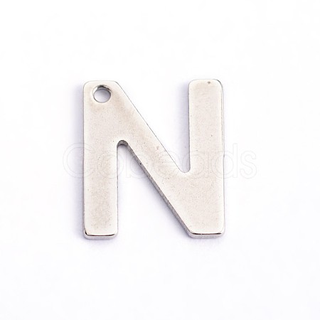 Tarnish Resistant 304 Stainless Steel Letter Charms STAS-O072-N-1