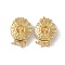 Rack Plating Brass Box Clasps, 3-Strand, 6-Hole, Flower, Real 18K Gold Plated, 21x16x7mm, Hole: 2.4mm