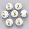 Electroplate Glass Beads, Round with Constellations Pattern, Golden Plated, Virgo, 10mm, Hole: 1.2mm