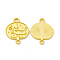 Rack Plating Alloy Connector Charms, Cadmium Free & Lead Free & Nickle Free, Fan with Cat Pattern, Matte Gold Color, 24.5x19.5x1.5mm, Hole: 2.3mm and 3x3mm