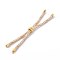 Nylon Cord Silder Bracelets, for Connector Charm Bracelet Making, with Rack Plating Golden Brass Findings, Long-Lasting Plated, Cadmium Free & Lead Free, White, 8-5/8~9 inch(22~22.8cm), 0.3cm, Hole: 2.6mm