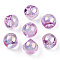 UV Plating Rainbow Iridescent Acrylic Beads, Round, Top Drilled, Violet, 16x16x16mm, Hole: 3mm