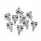 Alloy Initial Slide Charms with Grade A Rhinestones, for Personalized Name Necklaces Making, Lead Free & Nickel Free, Platinum, Letter.T, 12~13x8~13x4~5mm, Hole: 8x2mm