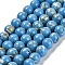 Assembled Synthetic Stone and Trochus Shell Beads Strands, Dyed, Round, Deep Sky Blue, 8~8.5mm, Hole: 1mm, about 49pcs/strand, 15.47''(39.3cm)