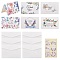 Paper Thank You Card, Paper Envelopes, with Stickers, for Birthday Party Invitation Card Making, Flower Pattern, 140x105x0.3mm