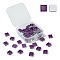 60Pcs Transparent Glass Cabochons, Square, Purple, 9.8x9.8x4mm