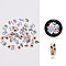 Paper Cabochons for Christmas, Nail Art Decorations, Mixed Shapes, Floral Pattern, 3~8x2~6x0.1mm, about 50pcs/box