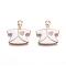 Light Gold Plated Alloy Enamel Pendants, Clothes, White, 23.5x20x2.5mm, Hole: 1.5mm