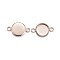 Ion Plating(IP) 304 Stainless Steel Cabochon Connector Settings, Plain Edge Bezel Cups, Flat Round, Rose Gold, Tray: 8mm, 16x10x2mm, Hole: 2mm