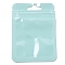 Rectangle Plastic Yin-Yang Zip Lock Bags, Resealable Packaging Bags, Self Seal Bag, Pale Turquoise, 10x7x0.02cm, Unilateral Thickness: 2.5 Mil(0.065mm)