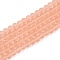 Transparent Glass Beads Strands, Faceted, Frosted, Rondelle, Light Salmon, 4mm, Hole: 1mm, about 113~115pcs/strand, 41~41.5cm