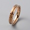 Titanium Steel Grooved Finger Ring Settings, Ring Core Blank, for Inlay Ring Jewelry Making, Rose Gold, Inner Diameter: 18mm, Slot: 2mm