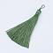 Nylon Tassel Big Pendants, Dark Sea Green, 105x11mm