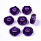 Epoxy Resin European Beads, Large Hole Beads, Donut, Faceted, Indigo, 13~14x5mm, Hole: 6mm