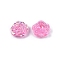 Transparent ABS Plastic Beads, Half Drilled, Flower, Hot Pink, 15x16x6.5mm, Hole: 1.2mm