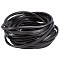 Gorgecraft Flat Cowhide Leather Cord, for Jewelry Making, Black, 5x3mm