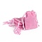 Rectangle Velvet Pouches, Gift Bags, Pink, 7x5cm