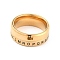 Titanium Steel Spinner Ring, with Number & Letter Pattern, Wide Band Rings for Unisex, Golden, 8mm, Inner Diameter: 17.3mm