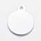 Aluminum Pendants, Stamping Blank Tag, Flat Round, Silver, 31x25x1mm, Hole: 3mm