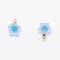 Resin Frosted Pendants, with Golden Zinc Alloy Loop, Bead in Bead Pendants, Star, Deep Sky Blue, 21.5x17x14.5mm, Hole: 2.4mm