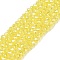 Electroplate Glass Beads Strands, AB Color Plated, Faceted, Rondelle, Champagne Yellow, 2.3~2.7x2mm, Hole: 0.4mm, about 150~155pcs/strand, 12.60~12.99 inch(32~33cm)